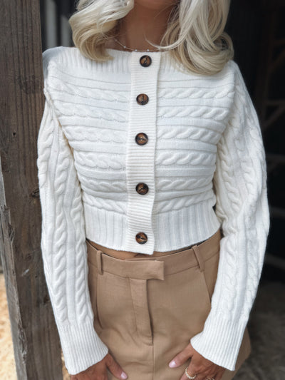 Off The Shoulder Cream Sweater