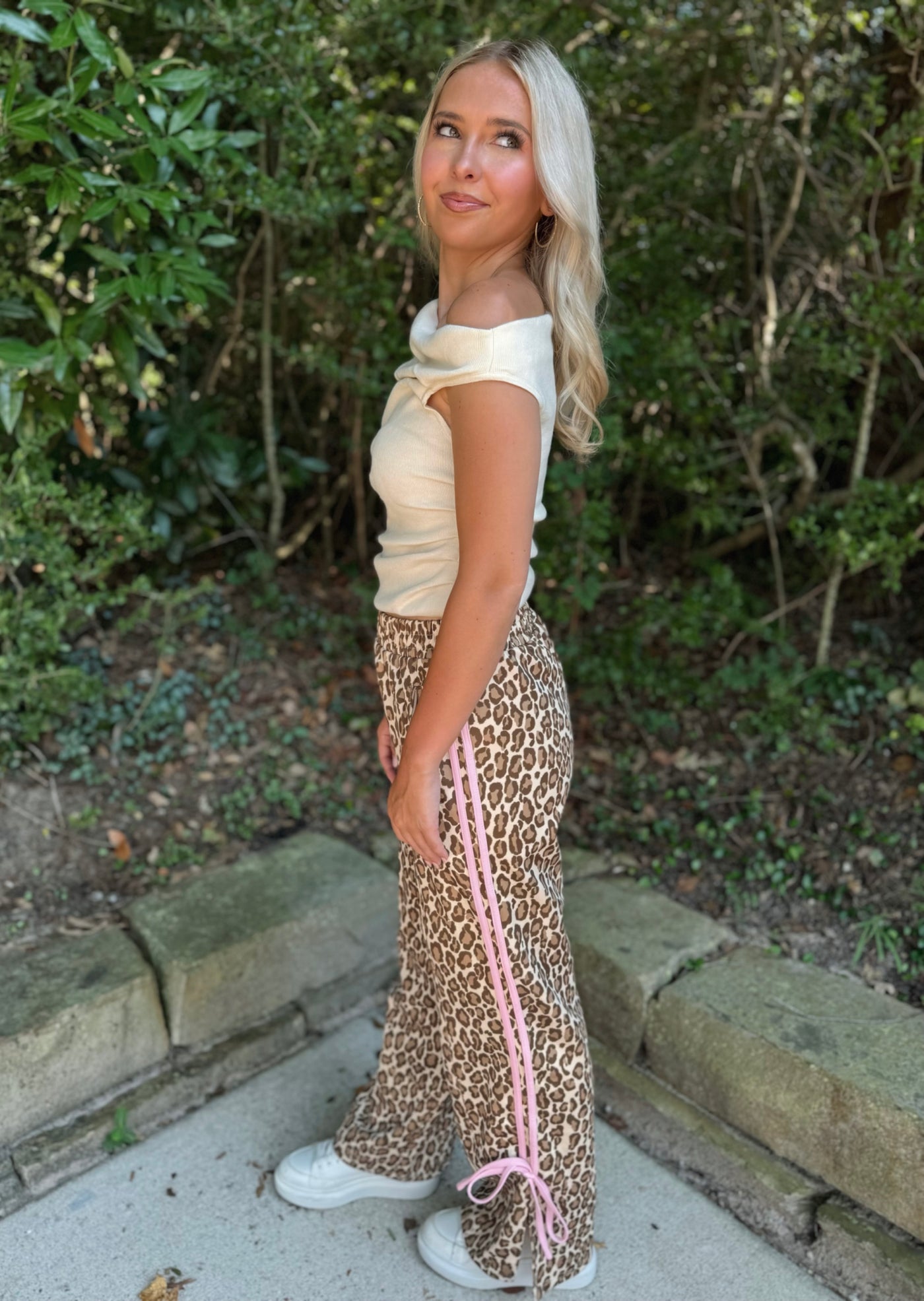 Leopard Bow Track Pants