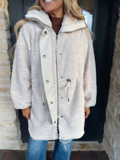 Cream Sherpa Coat