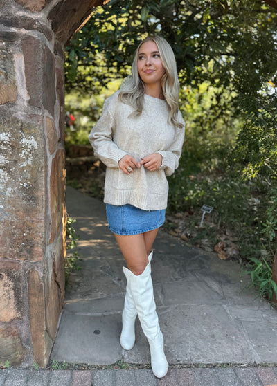 Front Pocket Sweater - Taupe