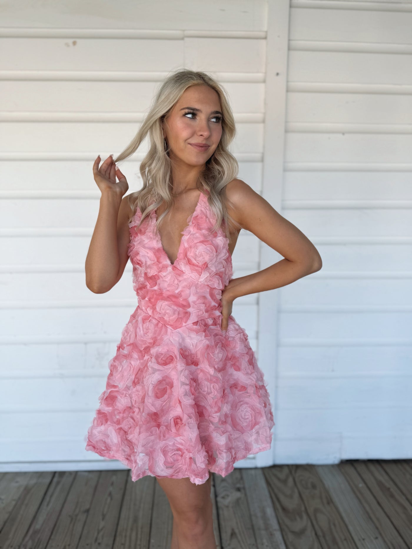 Floral Rose Halter Dress