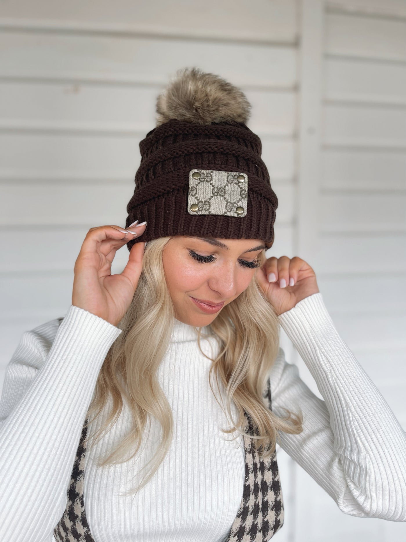 Chocolate Brown Embellished Beanie