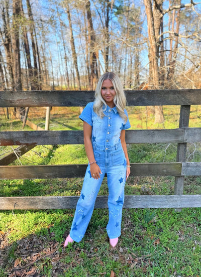 Star Denim Jumpsuit