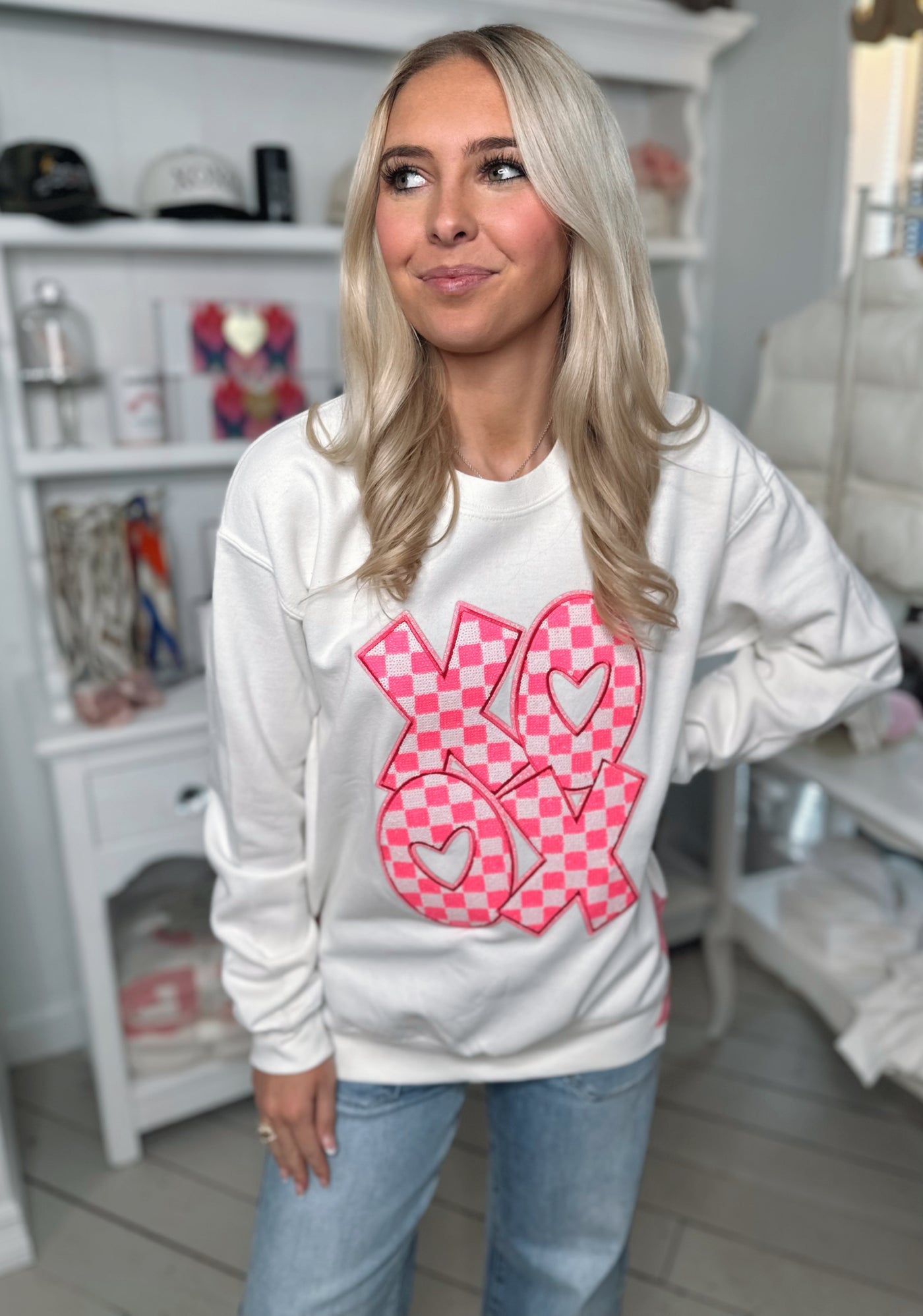 XOXO Sequin Sweatshirt