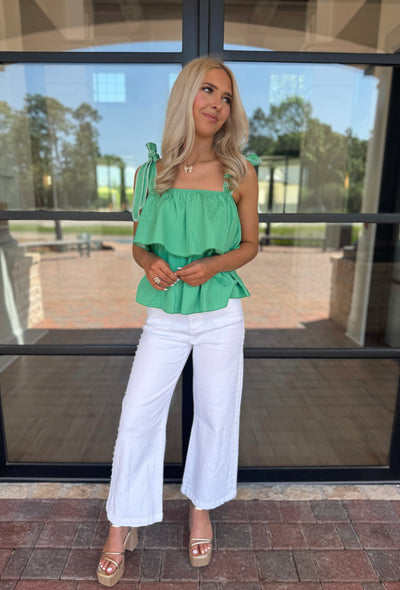 White Pearl Denim Pants