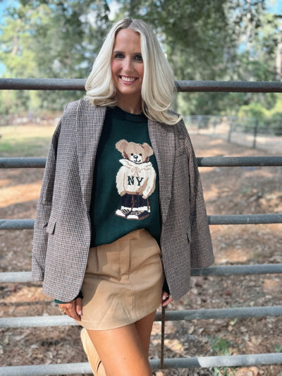 Plaid Elbow Patched Blazer