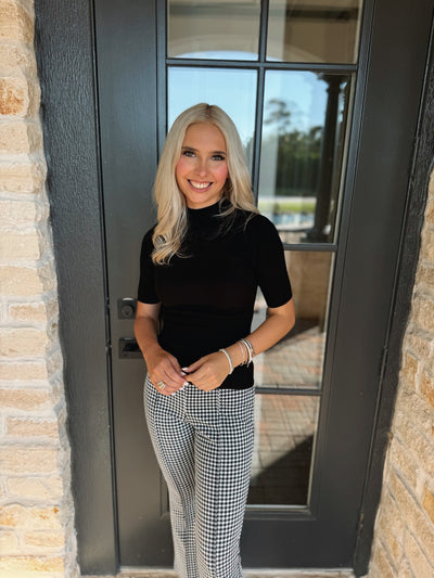 Houndstooth Flare Crop Pants