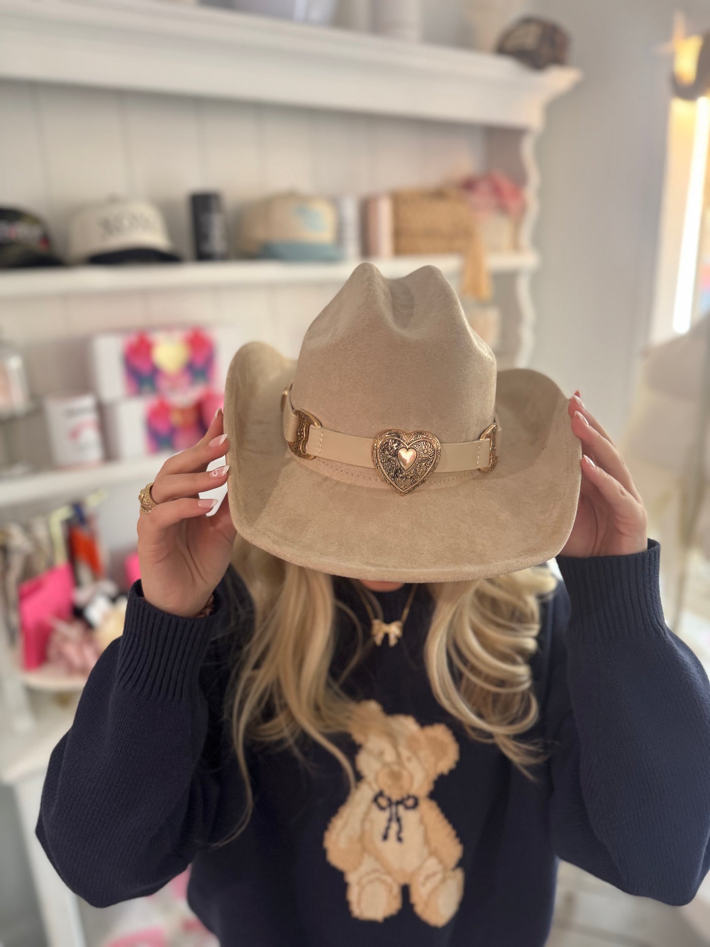 Tan Heart Cowboy Hat