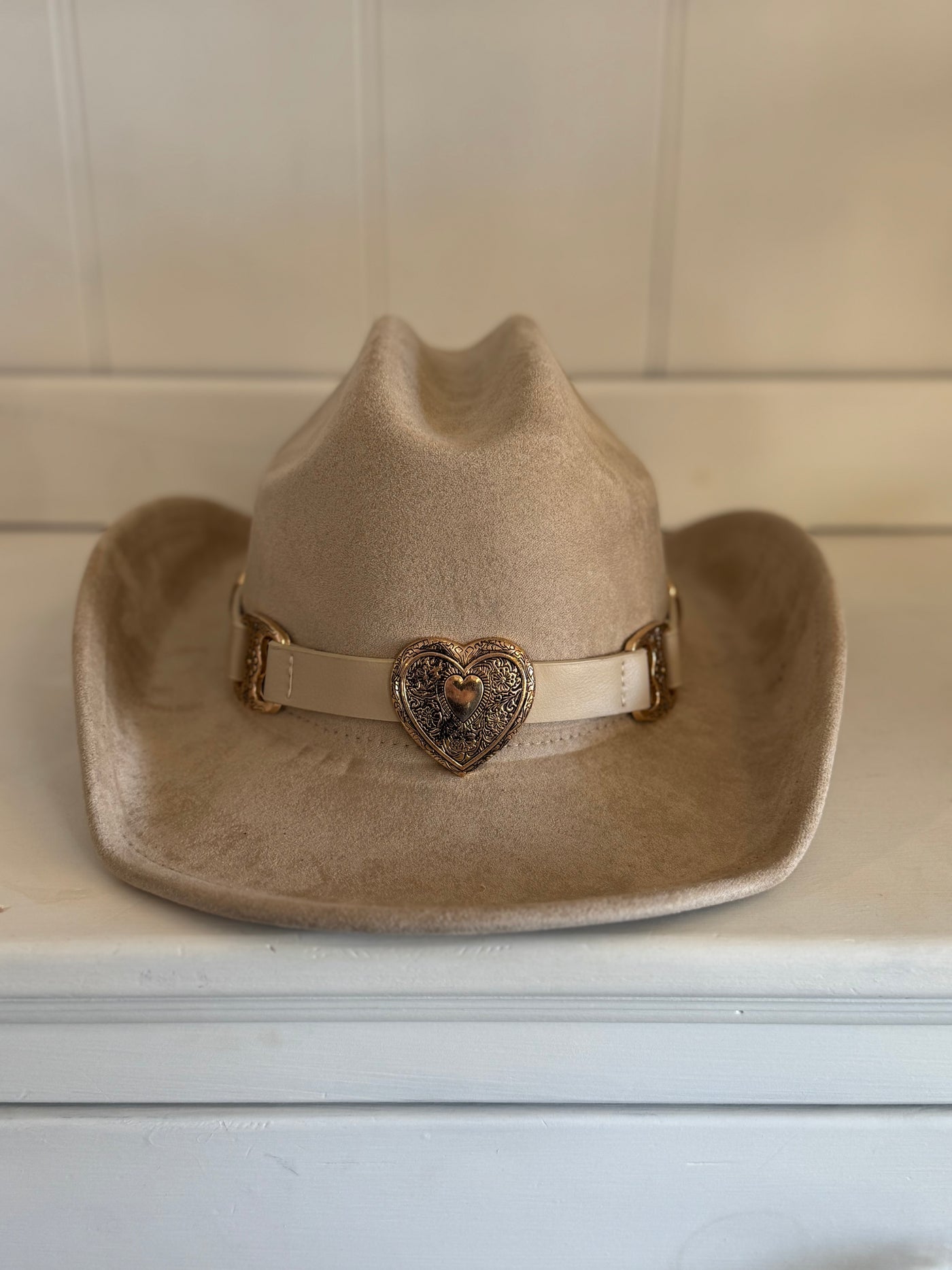 Tan Heart Cowboy Hat