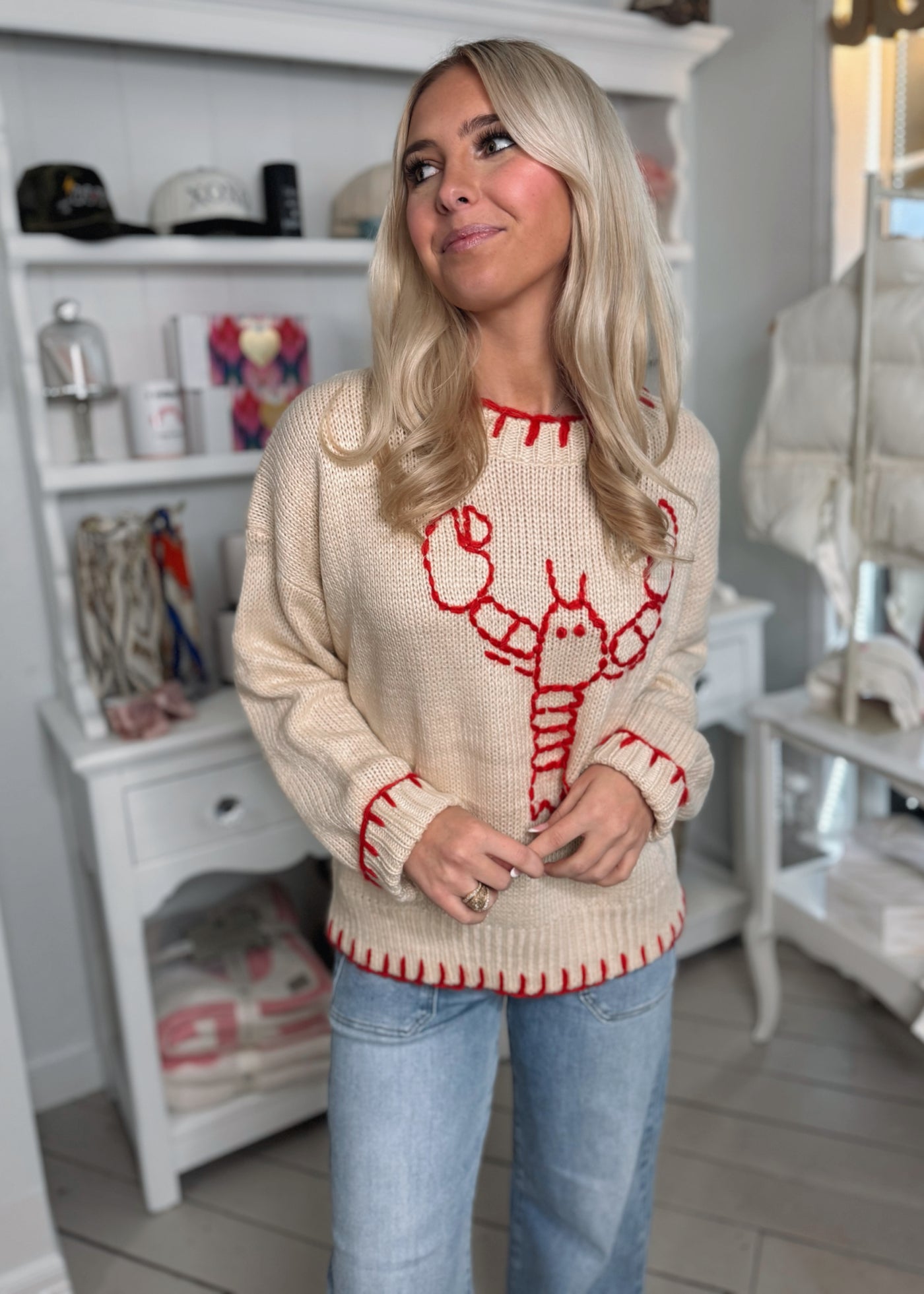 Lobster Ecru Sweater