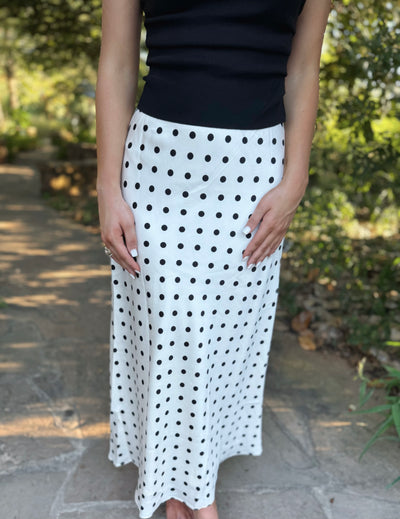 Black & White Polka Dot Maxi Skirt