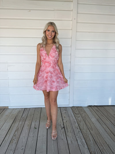 Floral Rose Halter Dress