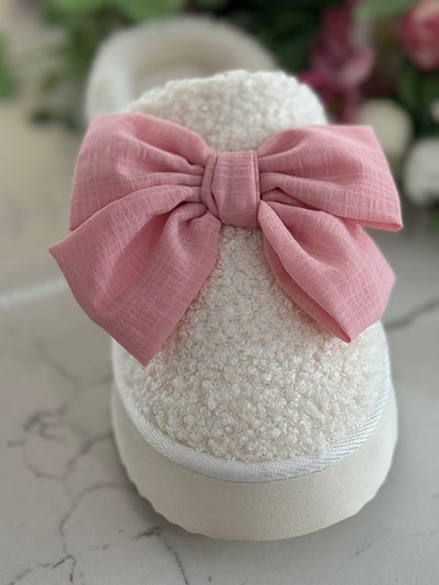 Pink Bow Slippers