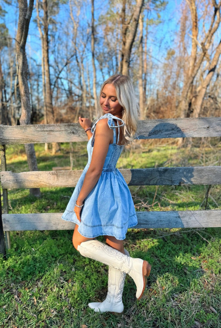 Light Denim Tie Strap Dress Dear Darlin Light Denim Tie Strap Dress Dear Darlin
