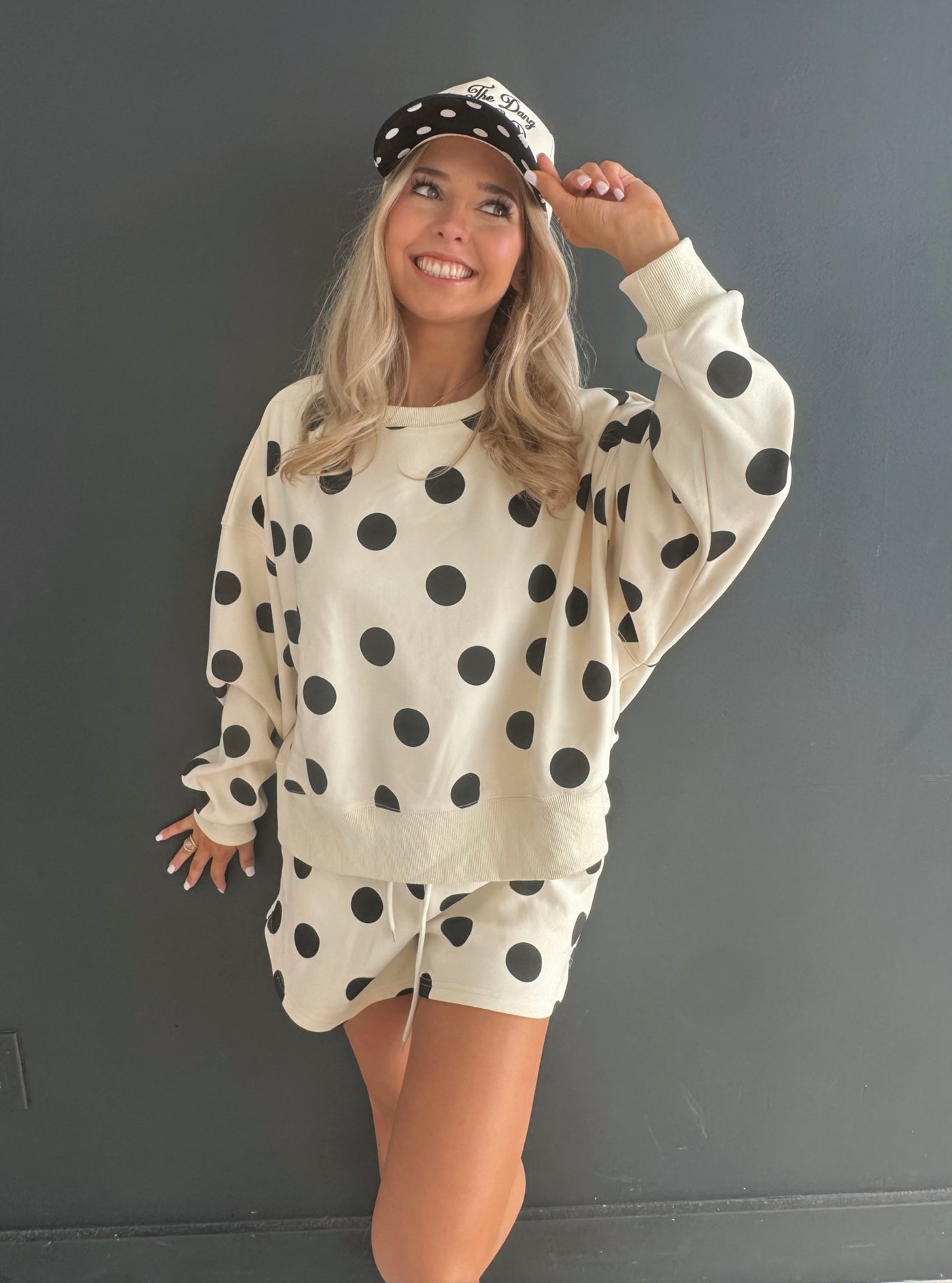 Black & Cream Polka Dot Sweatshirt