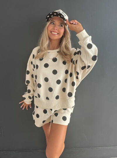 Black & Cream Polka Dot Sweatshirt