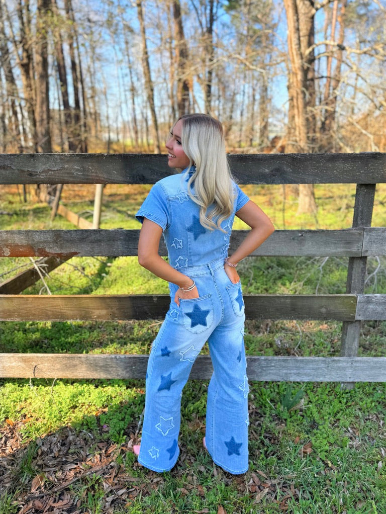 Star Denim Jumpsuit