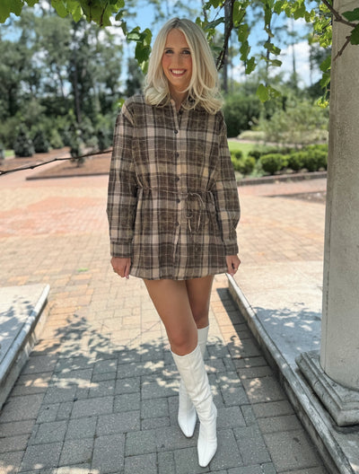 Plaid Flannel Shirt Romper