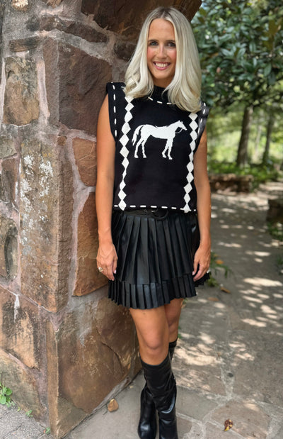 Black horse sweater