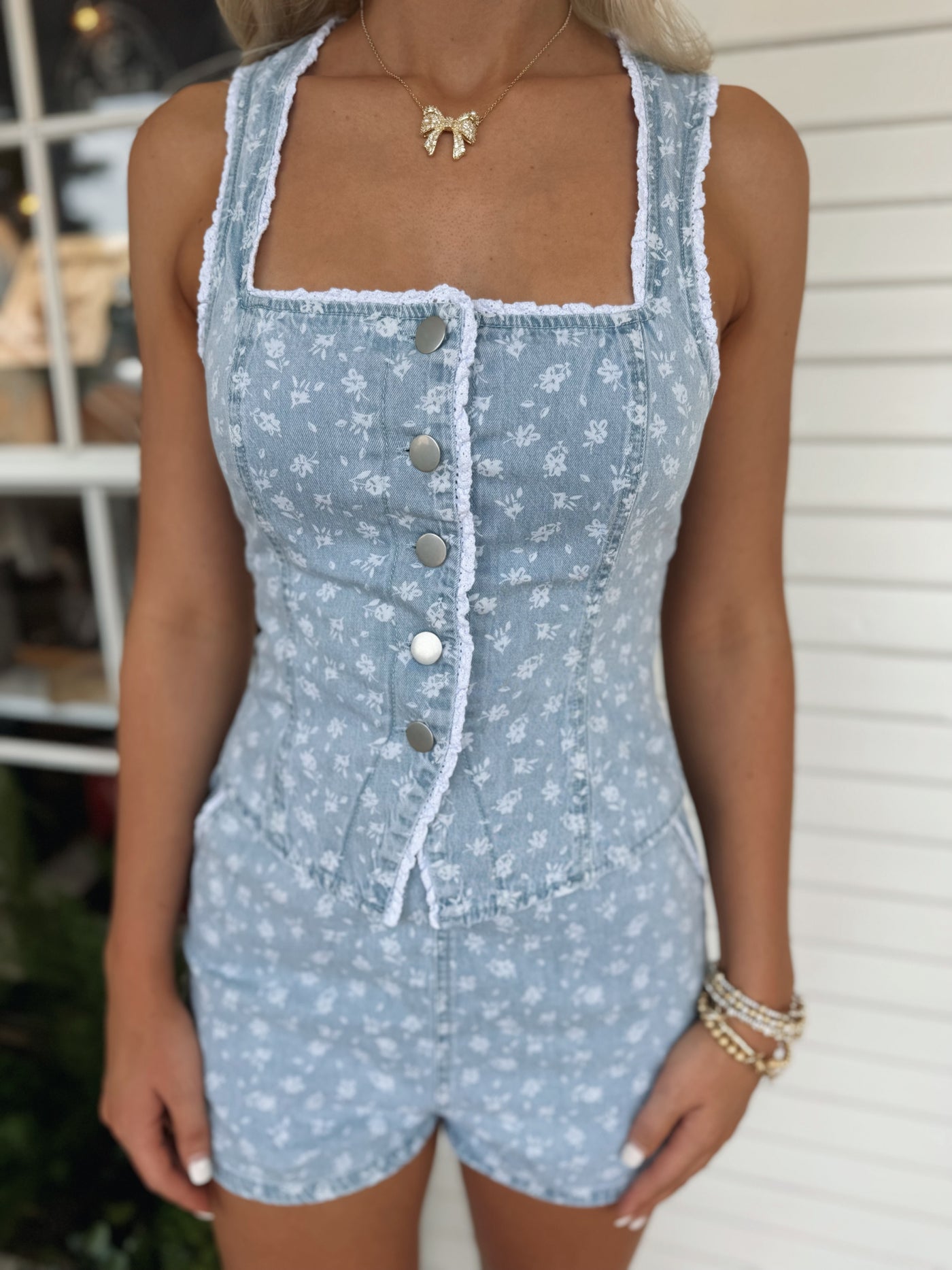 Denim Floral Set