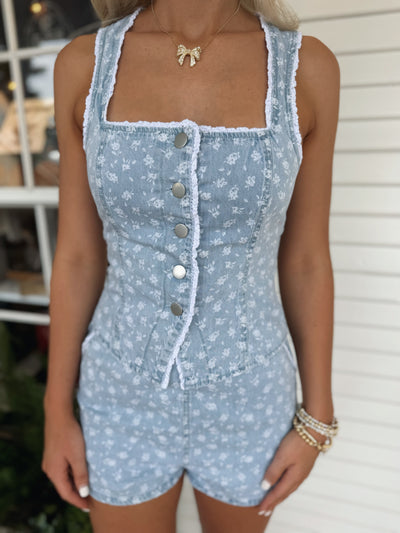 Denim Floral Set