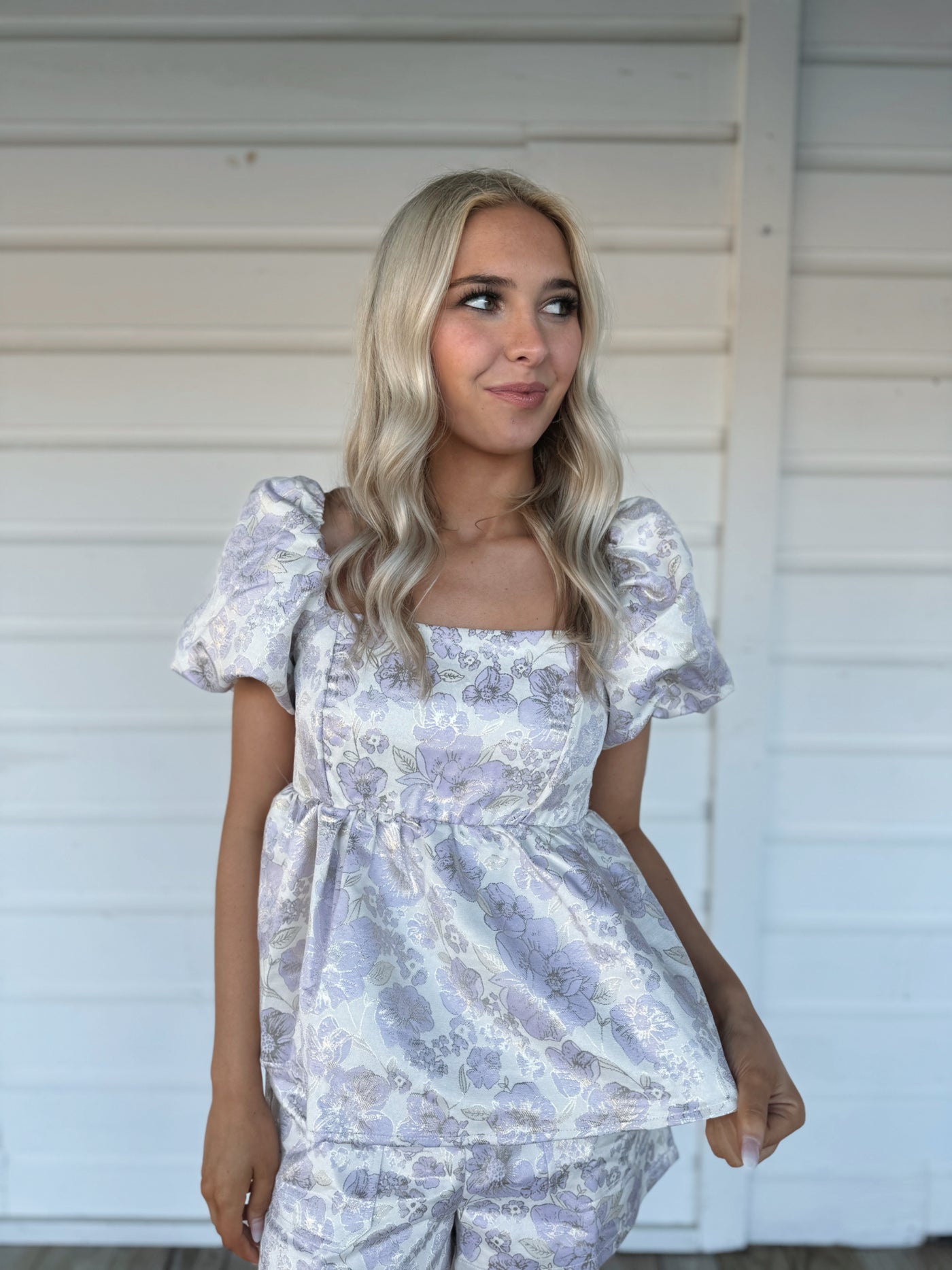 Lavender Floral Top