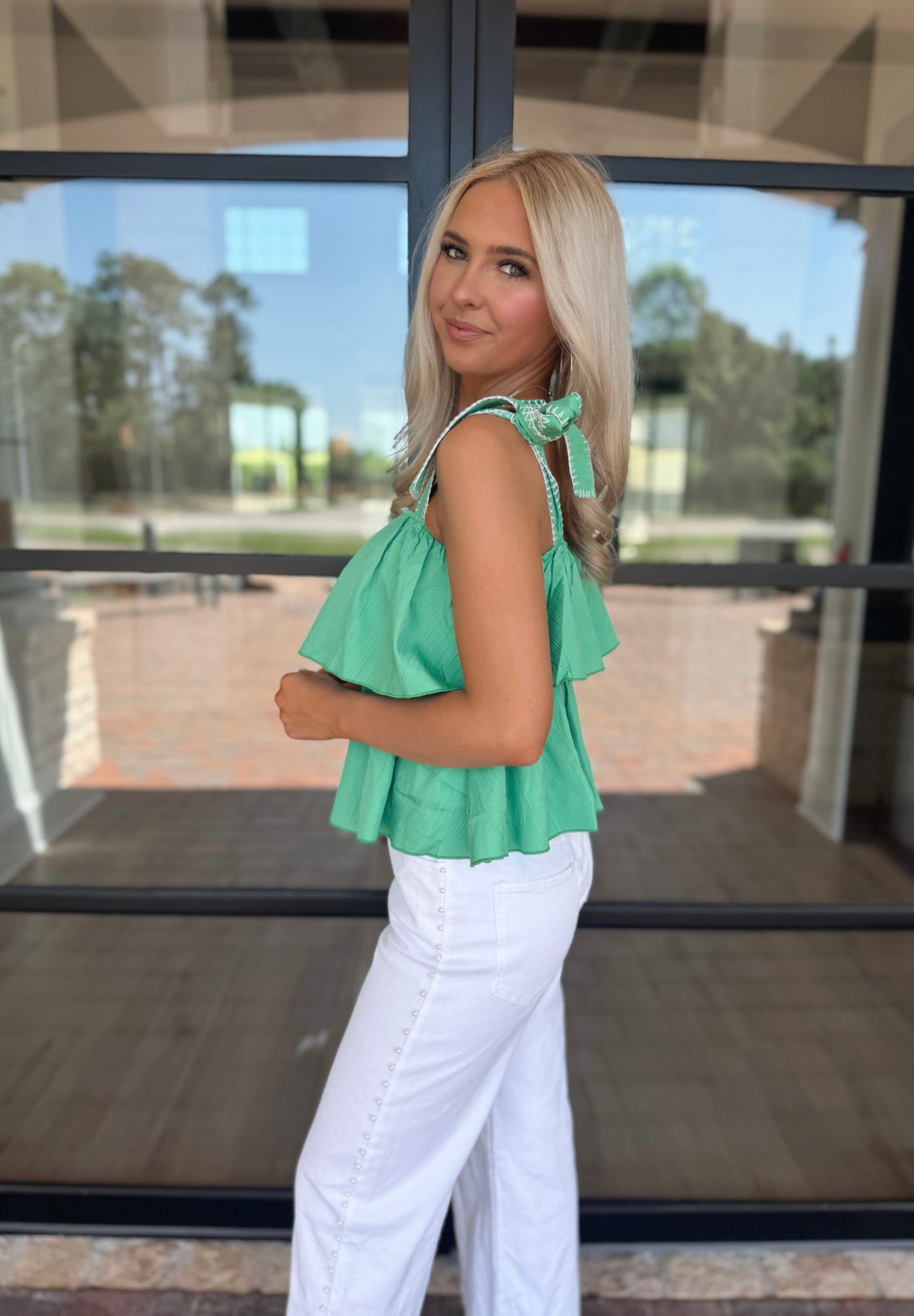 White Pearl Denim Pants