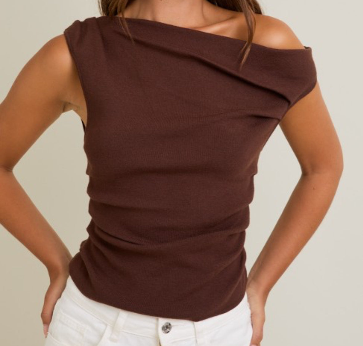 Chocolate Brown OTS Top