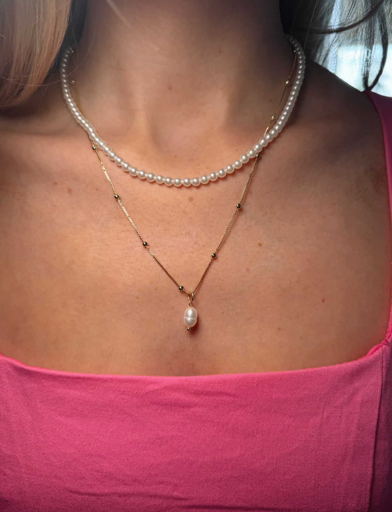 Pearl Beaded Layer Necklace