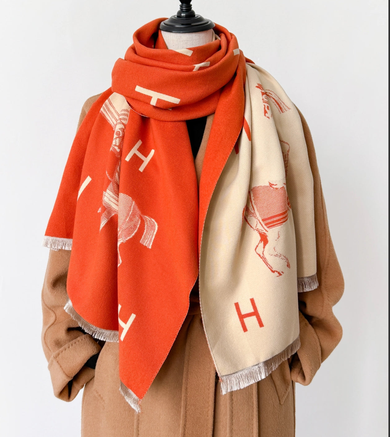 Equestrian Orange H Scarf