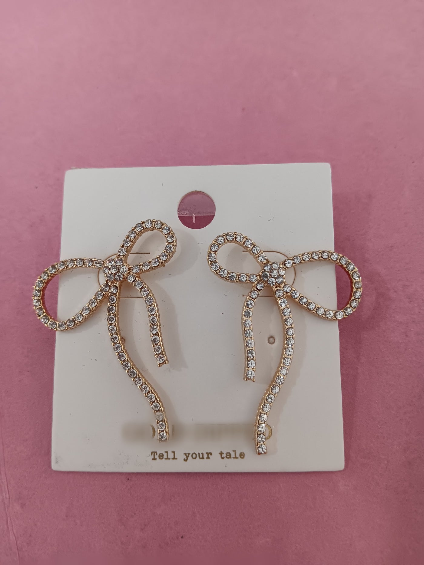 Rhinestone Bow Earrings