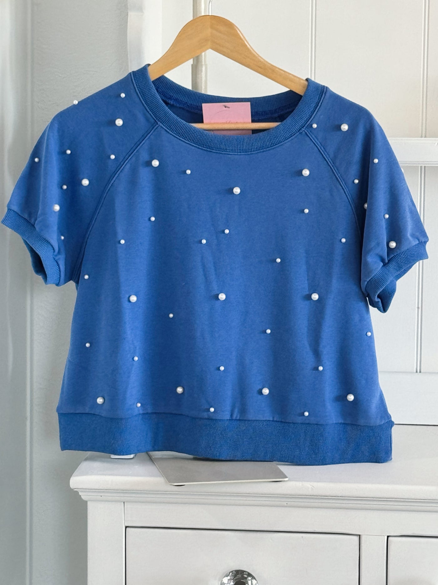 Blue Pearl Embellished Top