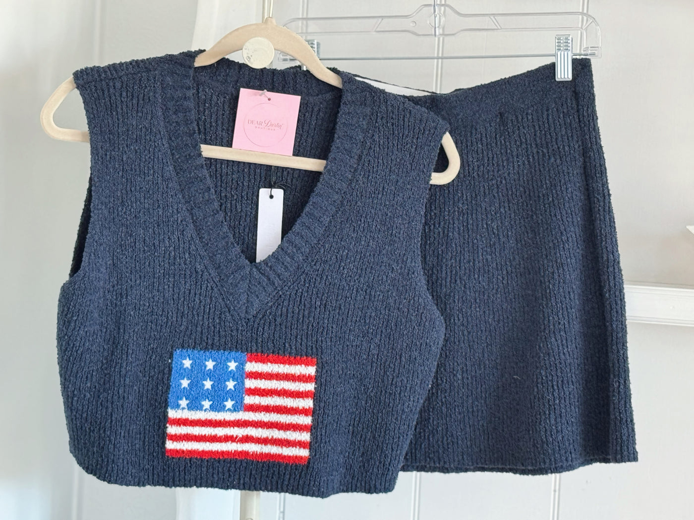 Flag Print Sweater Set