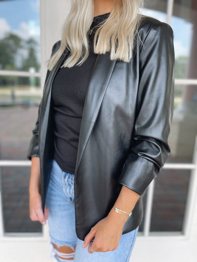 Black Leather Blazer