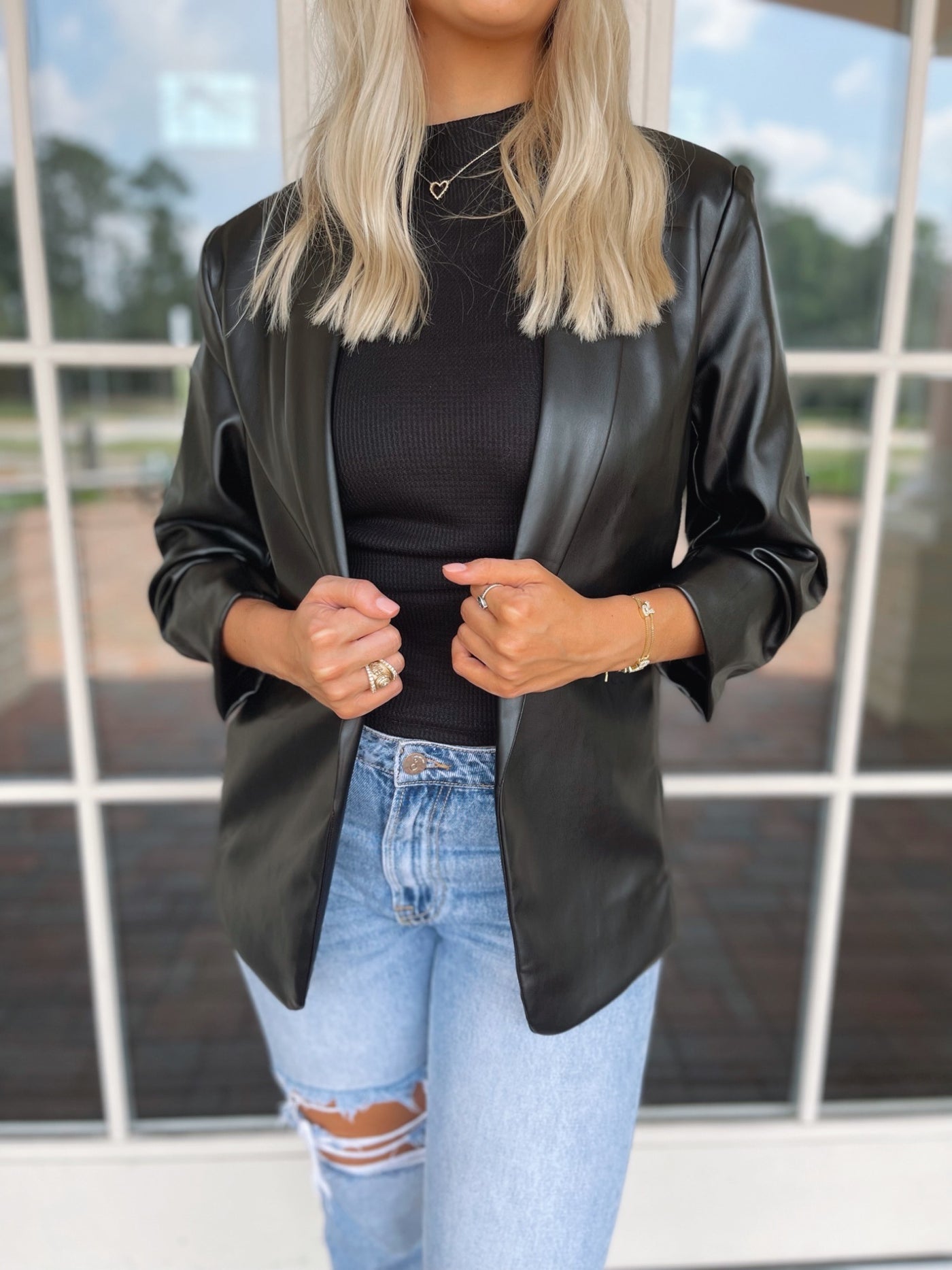 Black Leather Blazer