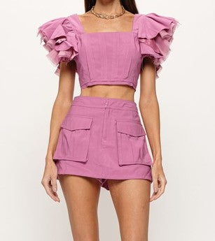 Flutter Sleeve Crop Top