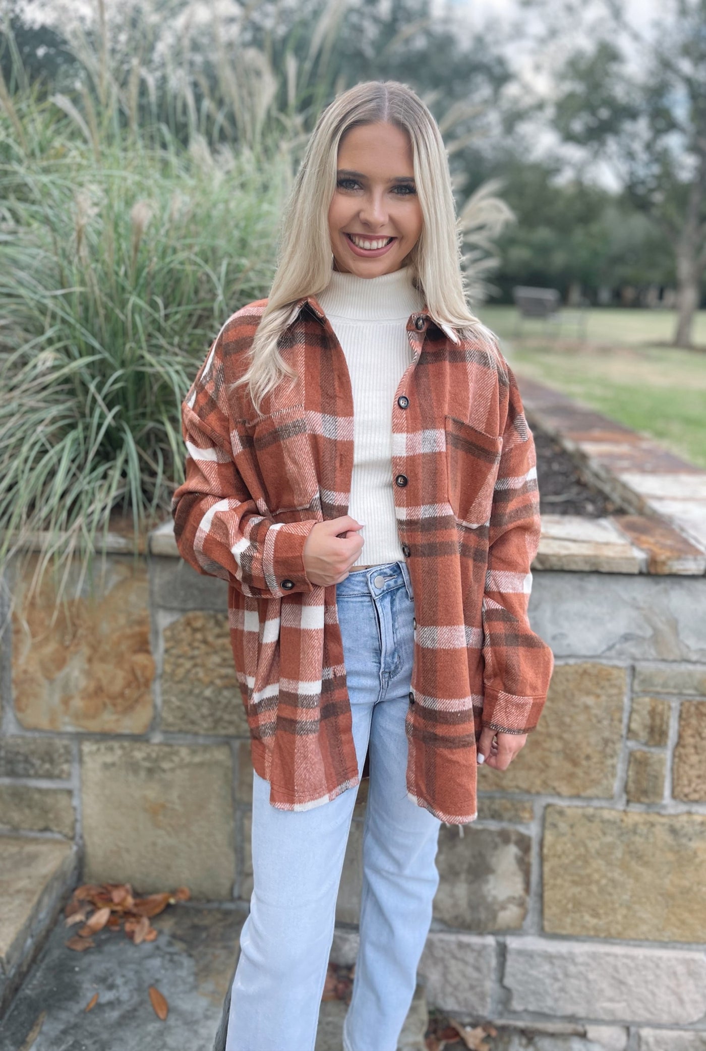 Oversized Plaid Flannel Shirt