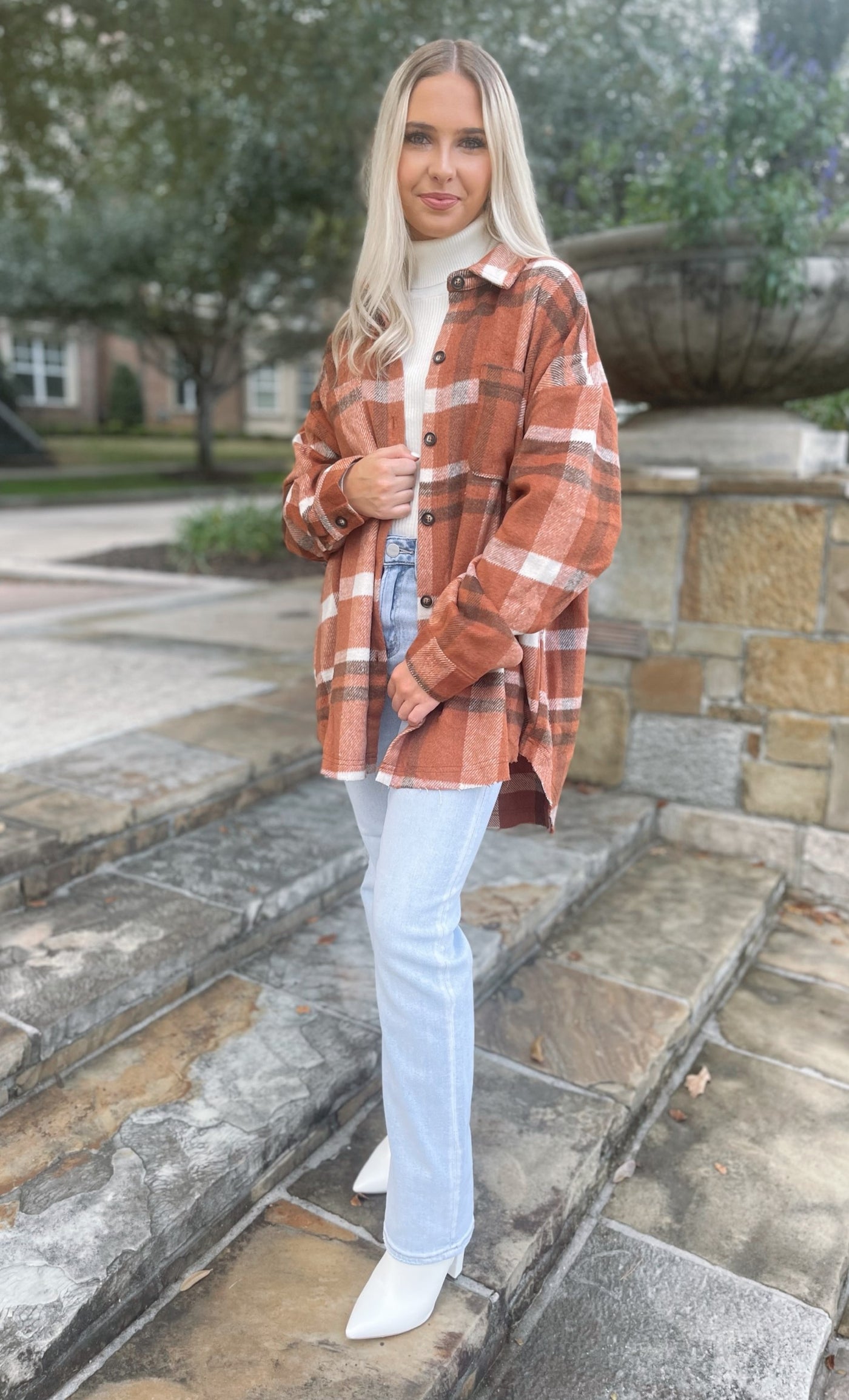 Oversized Plaid Flannel Shirt