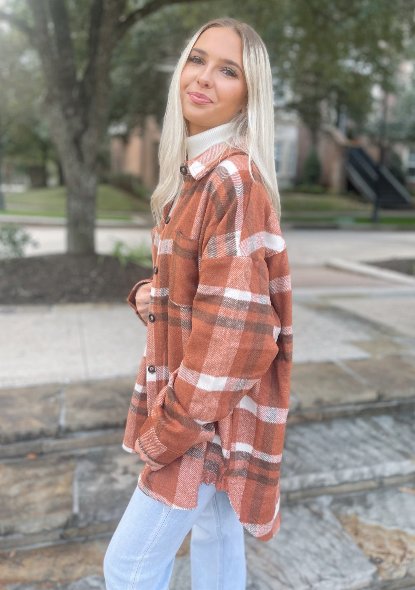 Oversized Plaid Flannel Shirt