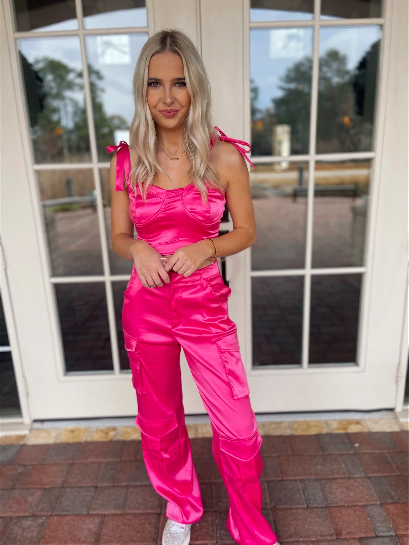 Hot Pink Satin Top