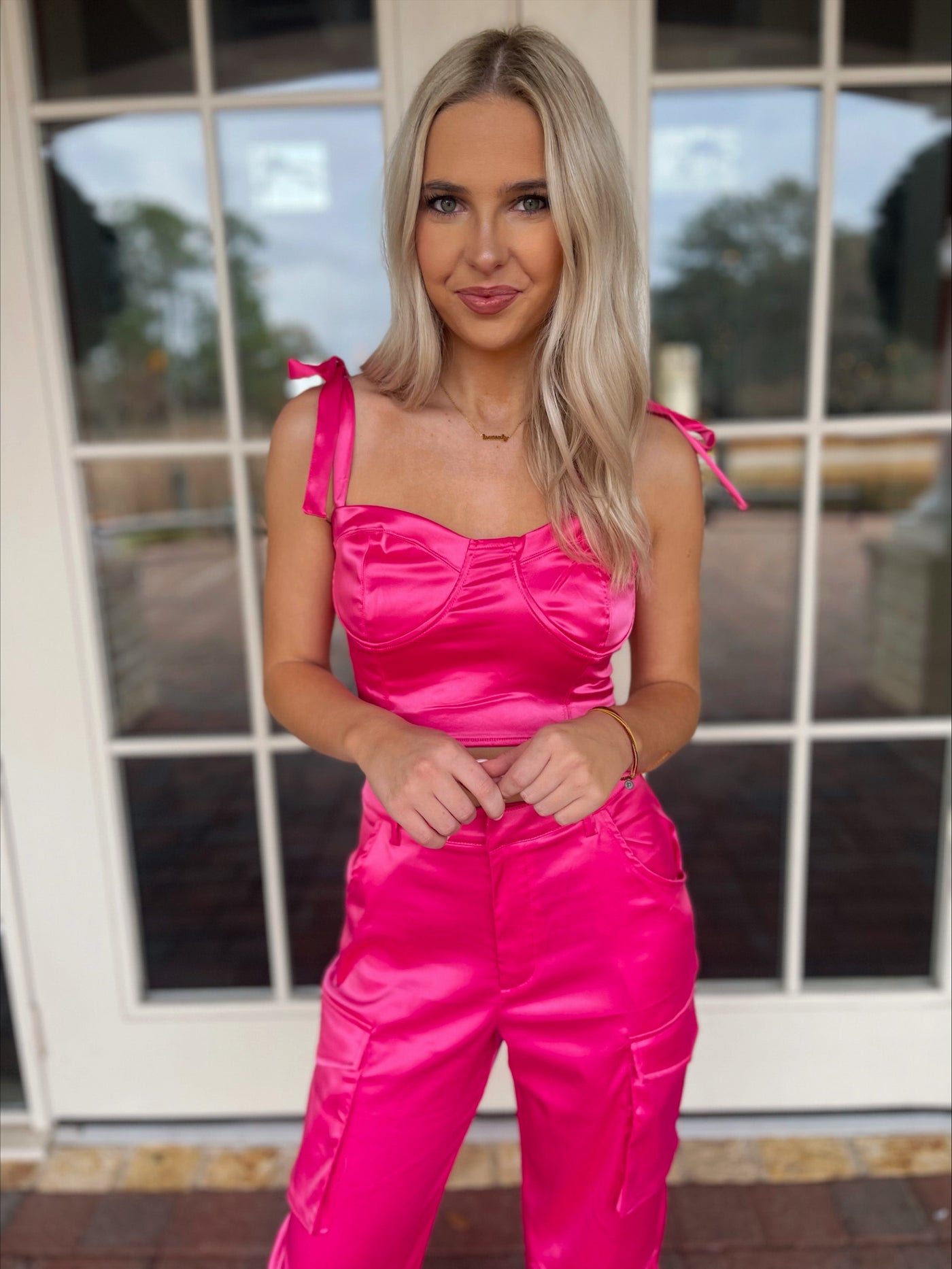 Hot Pink Satin Top