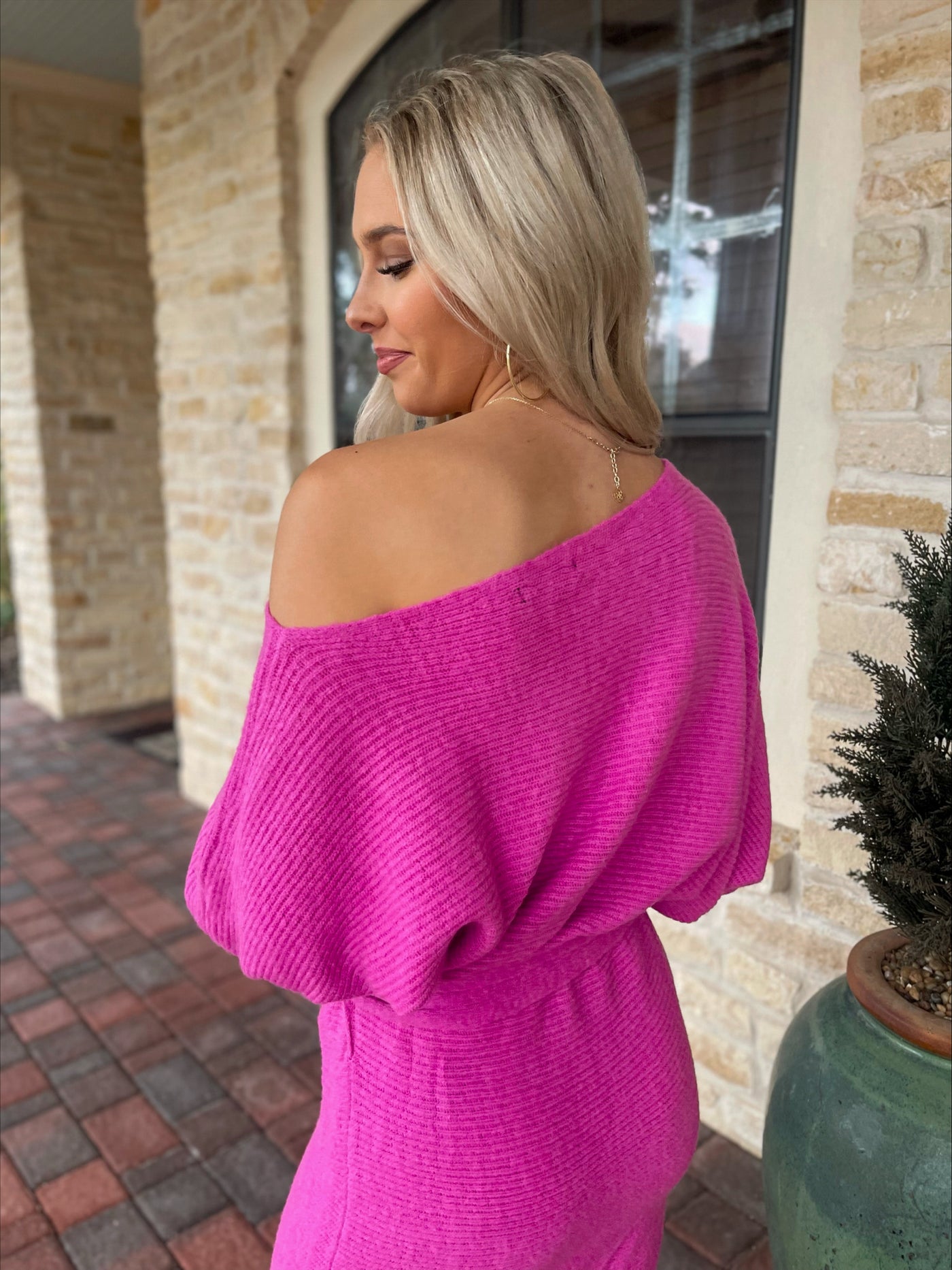 One Shoulder Sweater Dress